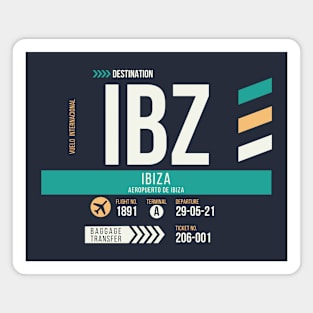 Ibiza (IBZ) Airport Code Baggage Tag Magnet